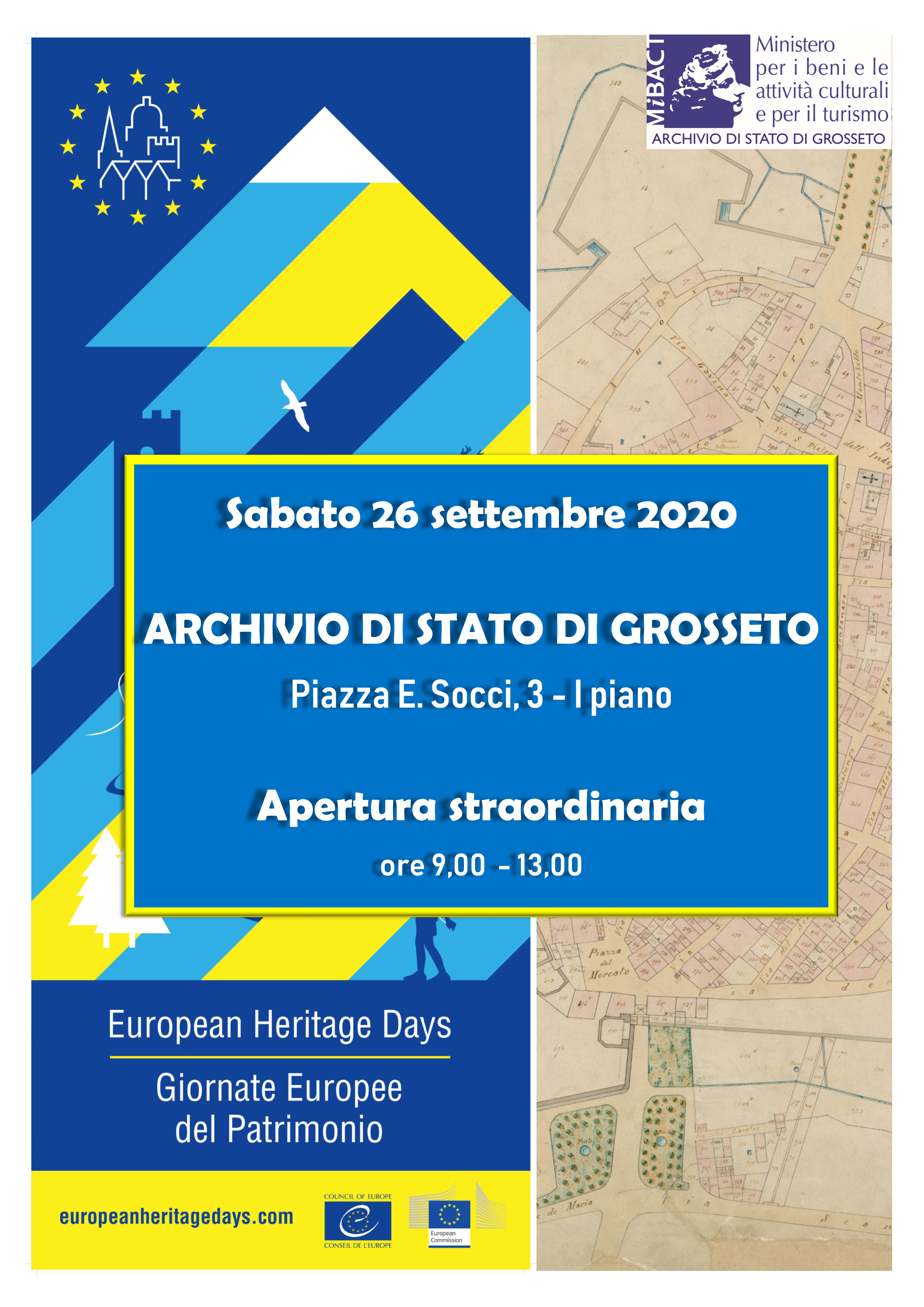Giornate Europee del Patrimonio - Apertura straordinaria dell'Archivio di Stato di Grosseto